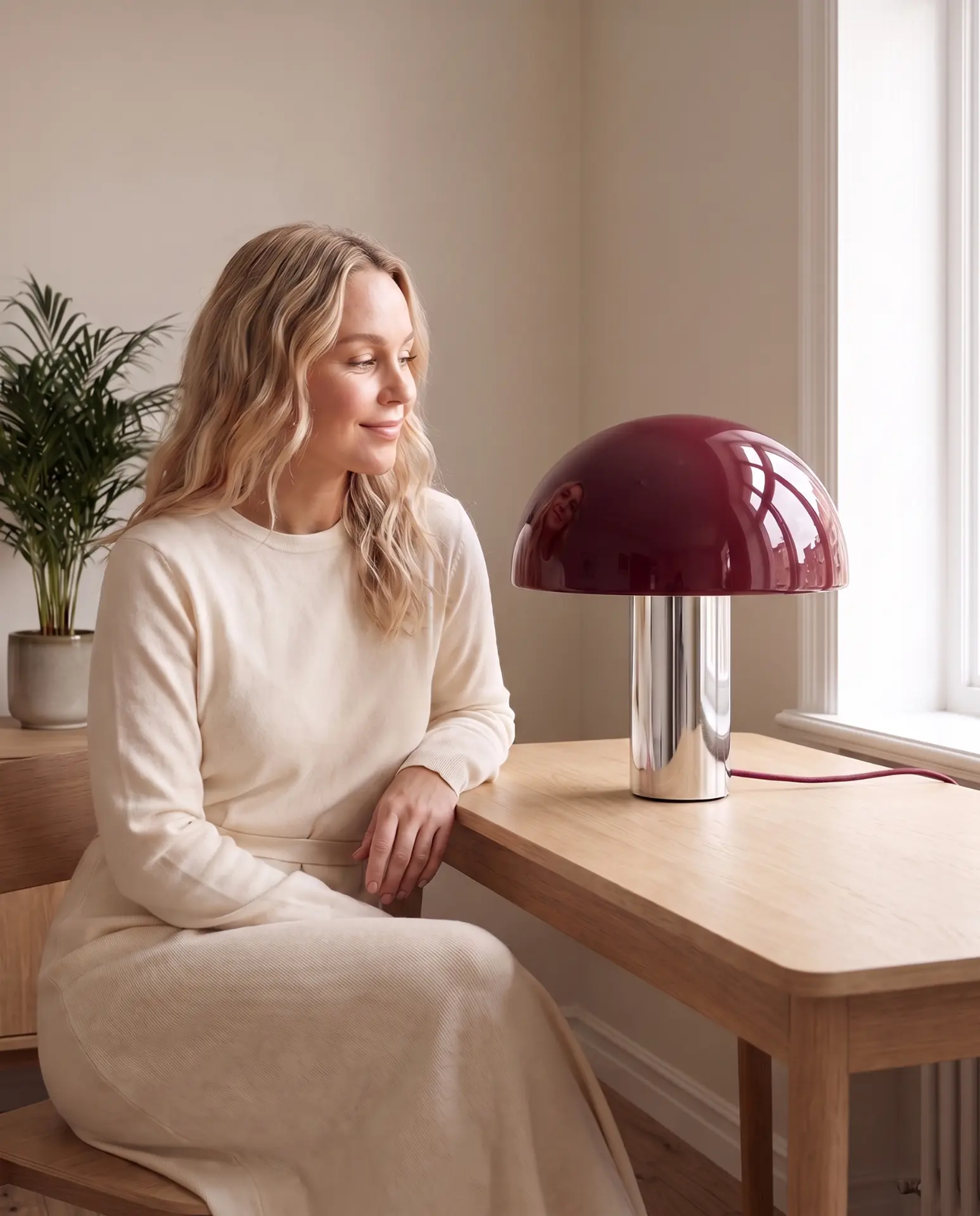 Wnętrzarska sesja lifestyle z lampą — AI