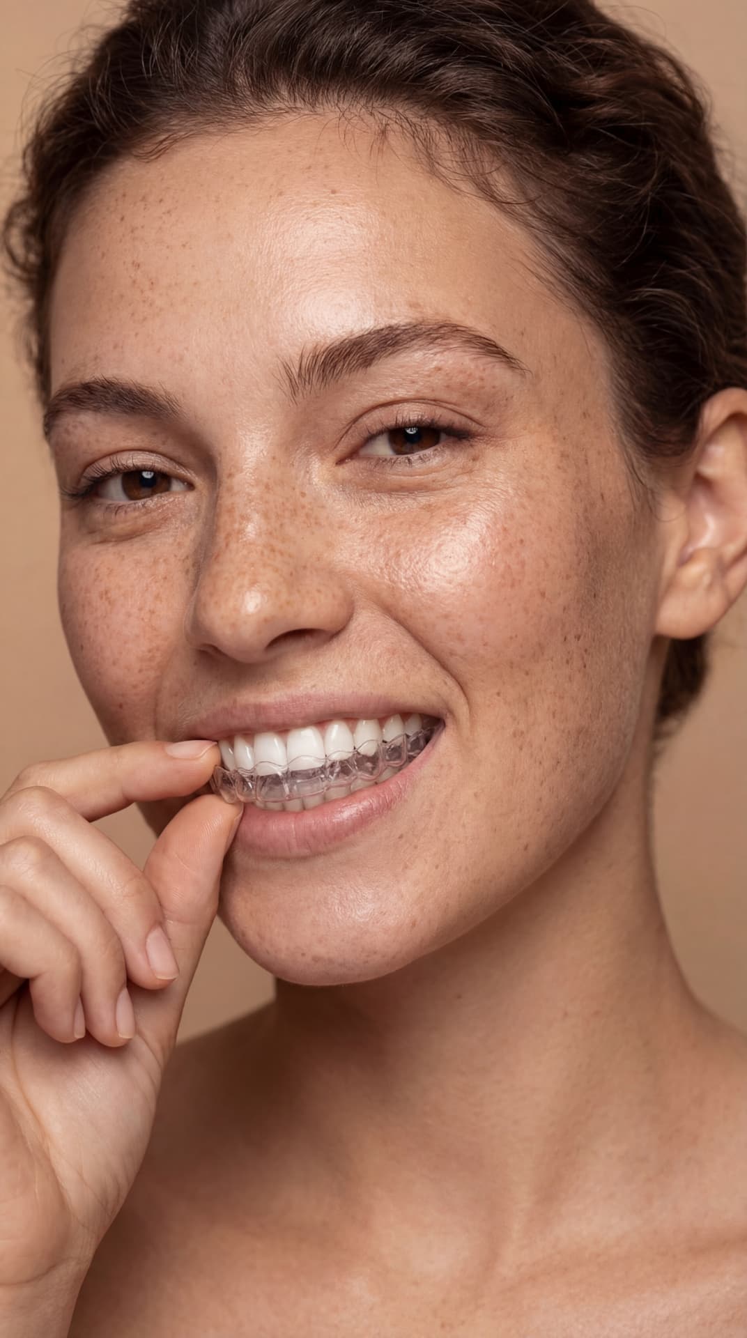Beauty portret z nakładką ortodontyczną — AI