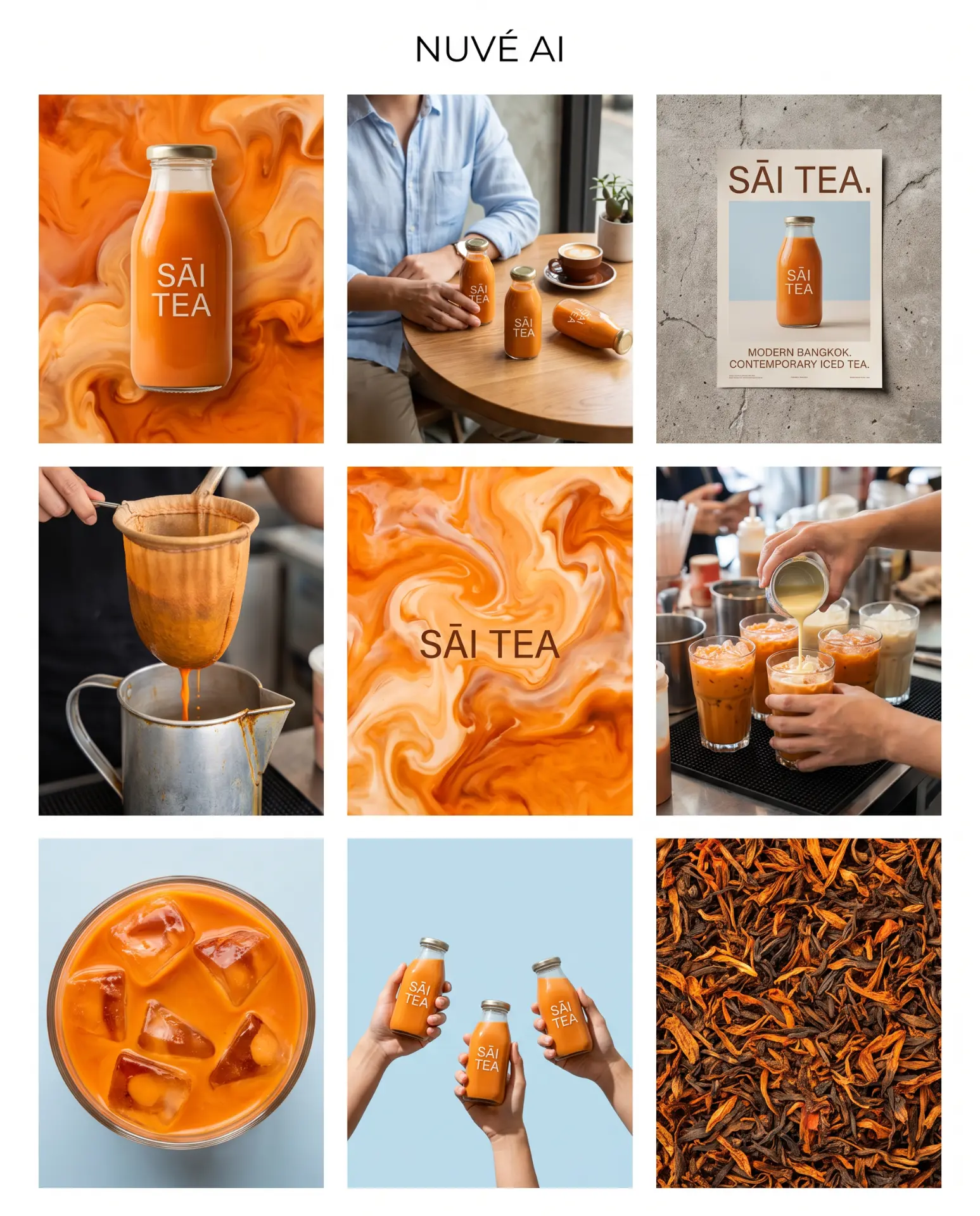 Kompozycja brandingowa mrożonej herbaty Sāi Tea — AI